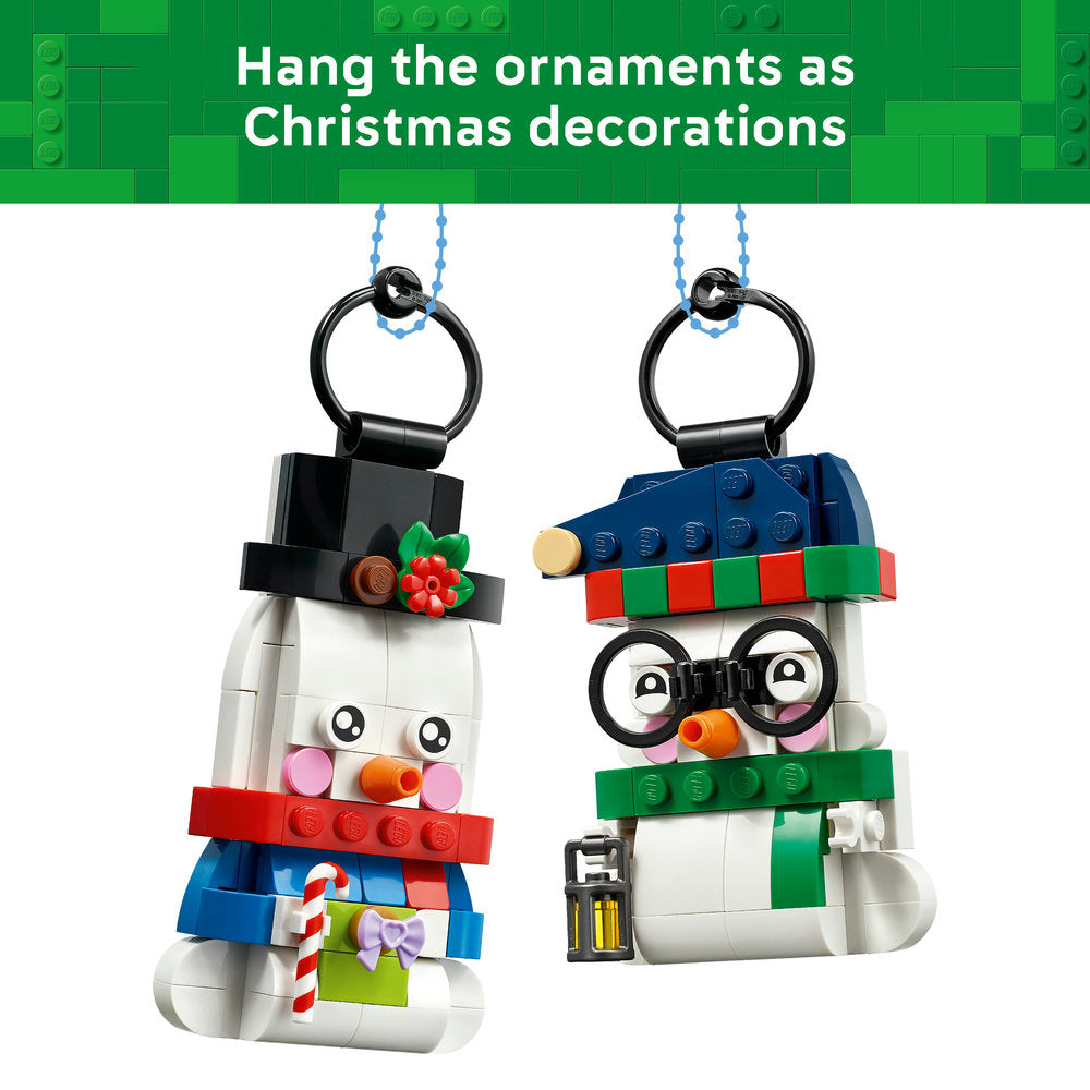 LEGO® Snowman Ornaments Christmas Decor Holiday Decorations 40812