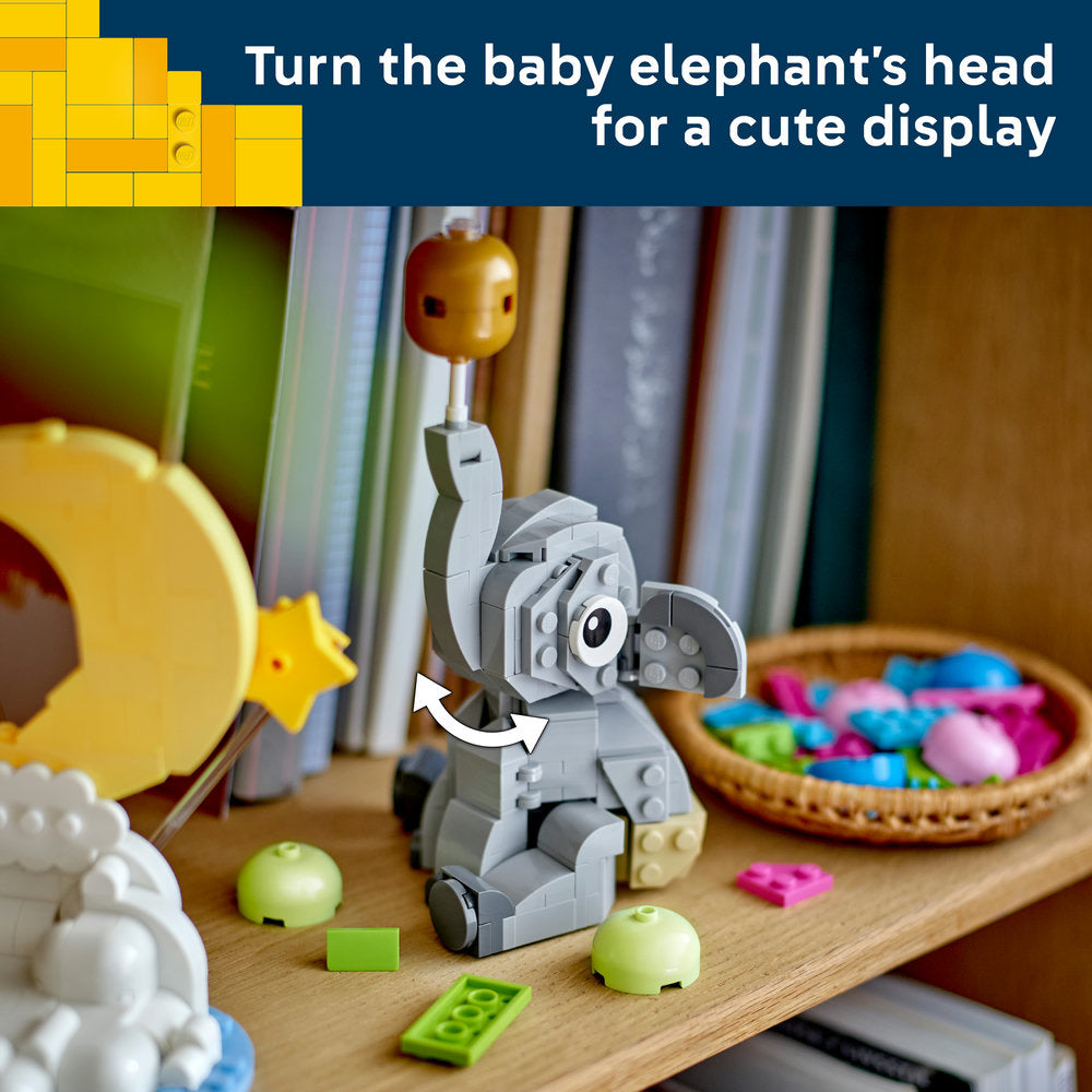 LEGO® Iconic Baby Elephant in the Sky Display Gift for New Parents 40814