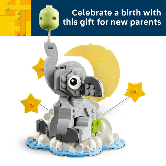 LEGO® Iconic Baby Elephant in the Sky Display Gift for New Parents 40814