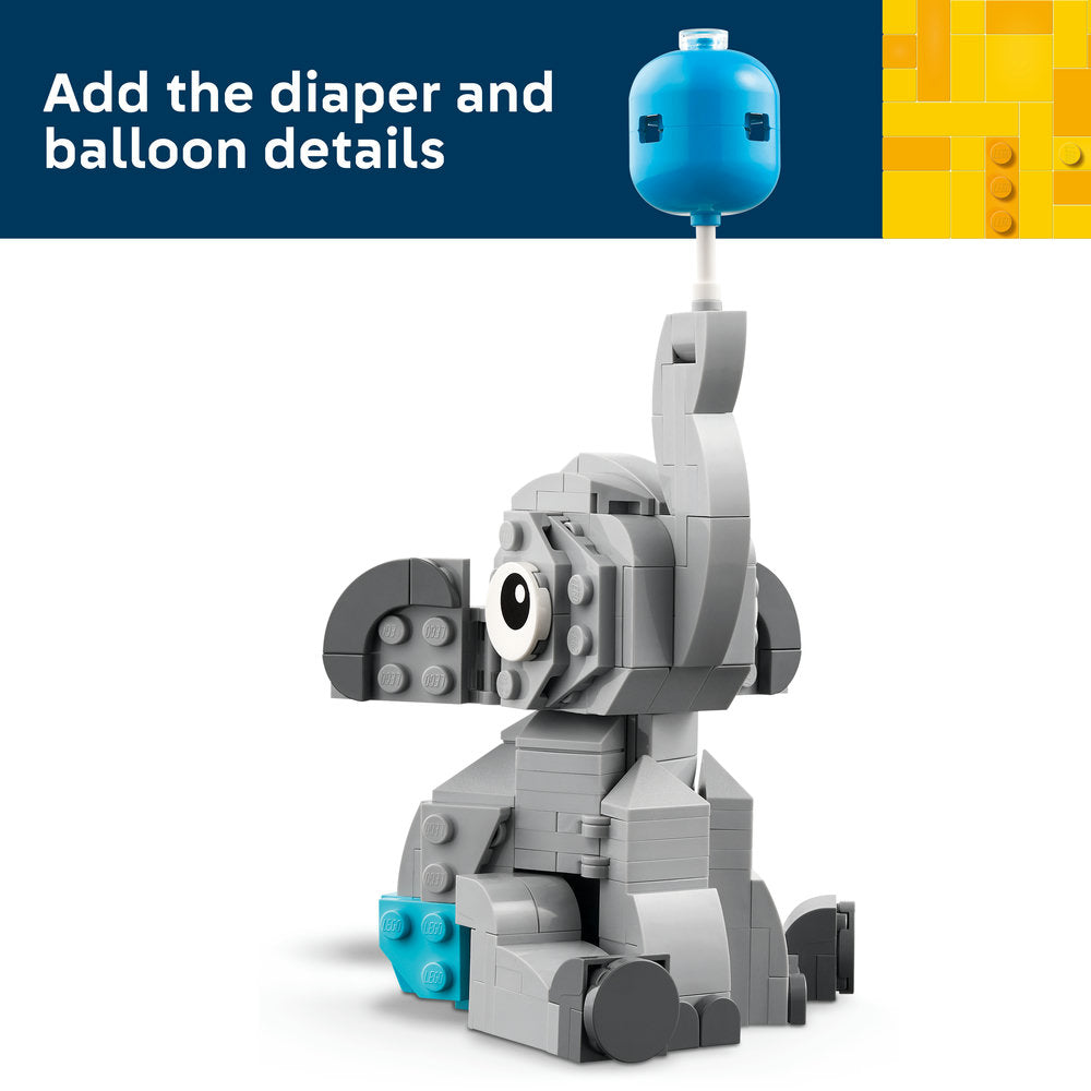LEGO® Iconic Baby Elephant in the Sky Display Gift for New Parents 40814