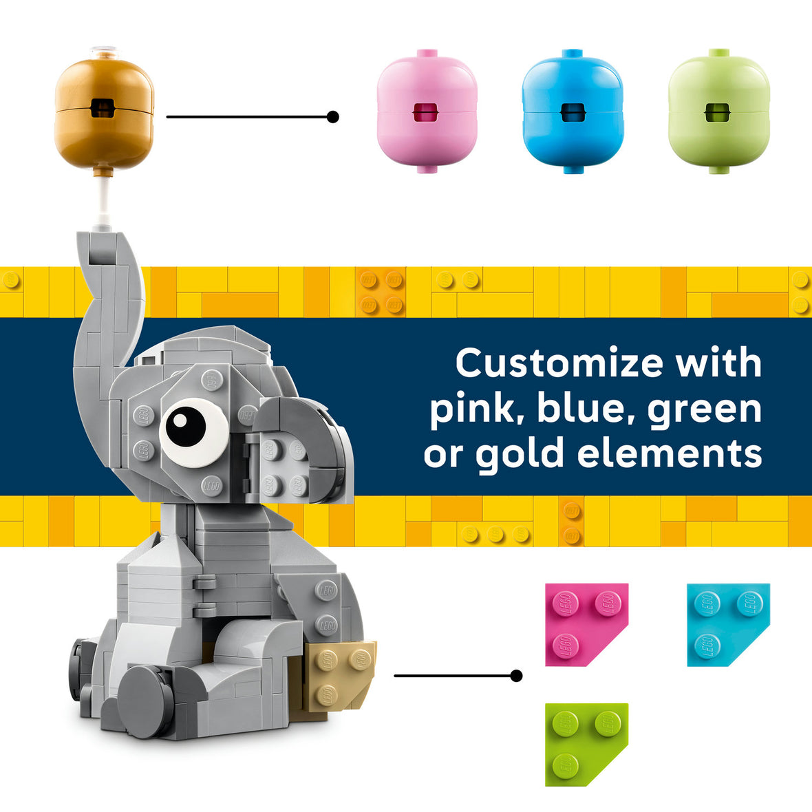 LEGO® Iconic Baby Elephant in the Sky Display Gift for New Parents 40814