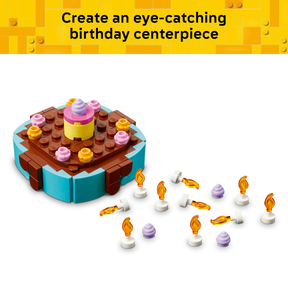 LEGO® Iconic Birthday Party Cake with Decorations, Fun Gift Set, Table Decor 40815