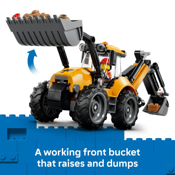 LEGO® City Yellow Backhoe Loader - Construction Toy 60480 | Import A Toy