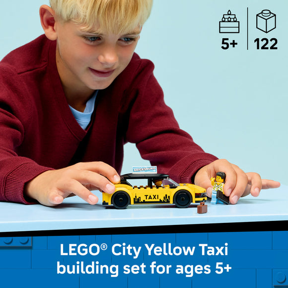 LEGO® City Yellow Taxi - Model Car Kit with 2 Minifigures 60487
