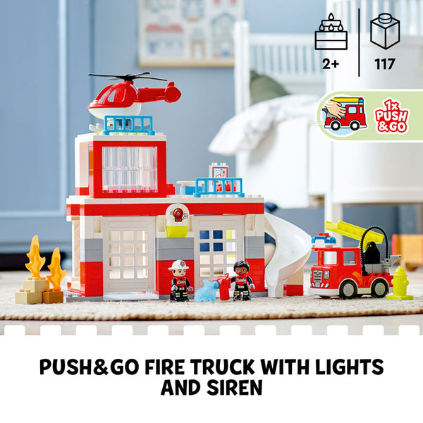 LEGO® DUPLO® Rescue Fire Station & Helicopter Building Toy 10970
