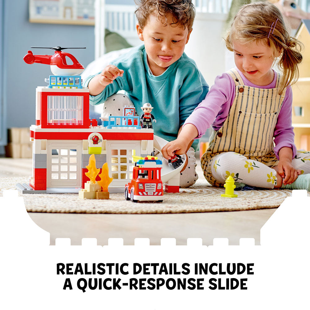 LEGO® DUPLO® Rescue Fire Station & Helicopter Building Toy 10970