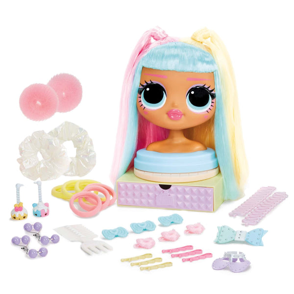 LOL Surprise Omg Styling Doll Head Candylicious With 30 Surprises Girls Hair Play Toy