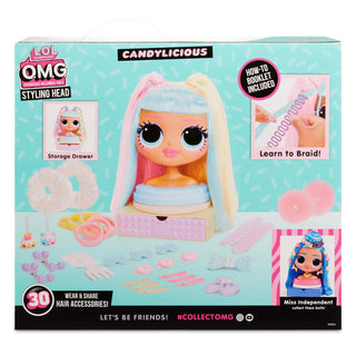 LOL Surprise Omg Styling Doll Head Candylicious With 30 Surprises Girls Hair Play Toy