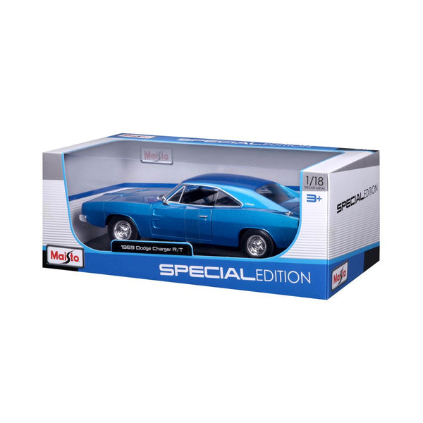 MAISTO 1:18 Scale Die-Cast Special Edition 1969 Dodge Charger R/T Blue