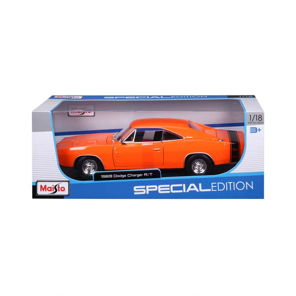 MAISTO 1:18 Scale Die-Cast Special Edition 1969 Dodge Charger R/T Orange