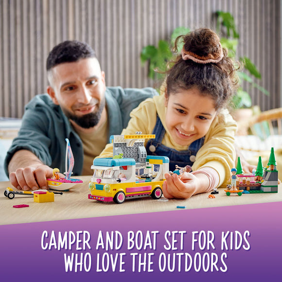 LEGO® Friends Forest Camper Van and Sailboat Building Kit 41681