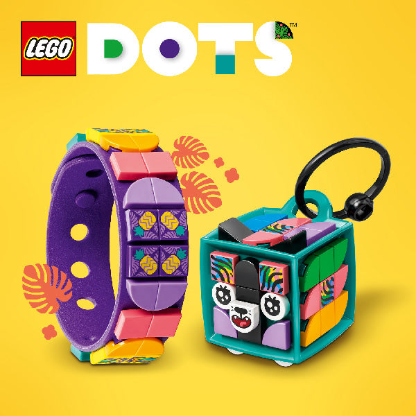 LEGO® DOTS Neon Tiger Bracelet & Bag Tag DIY Craft Kit Bundle 41945