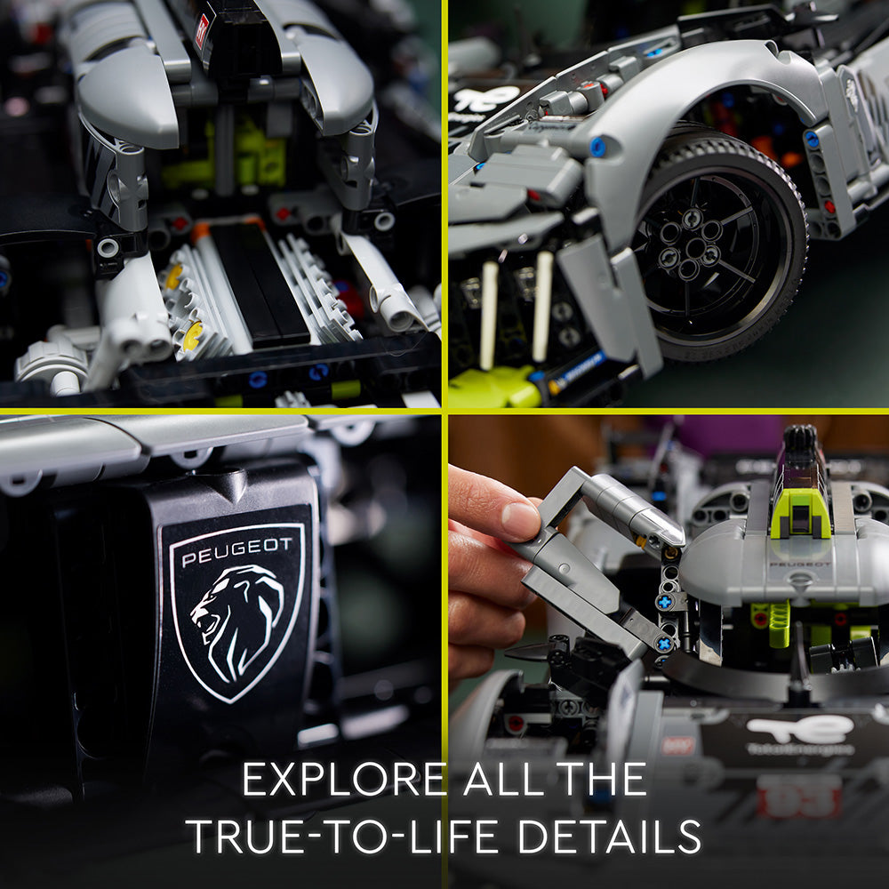 LEGO® Technic PEUGEOT 9X8 24H Le Mans Hybrid Hypercar Collectible Building Kit 42156