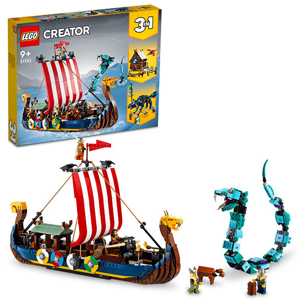 LEGO® Creator 3-in-1 Viking Ship and the Midgard Serpent Building Kit 31132