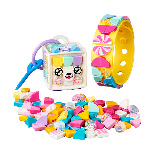 LEGO® DOTS Candy Kitty Bracelet & Bag Tag DIY Craft Kit Bundle 41944