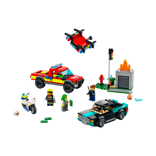 LEGO® City Fire Rescue & Police Chase Building Kit 60319