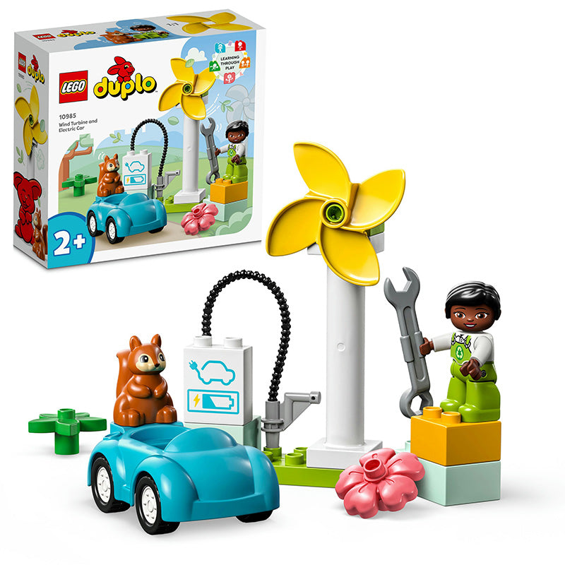 LEGO® DUPLO® Town Wind Turbine and Electric Car Building Toy Set 10985