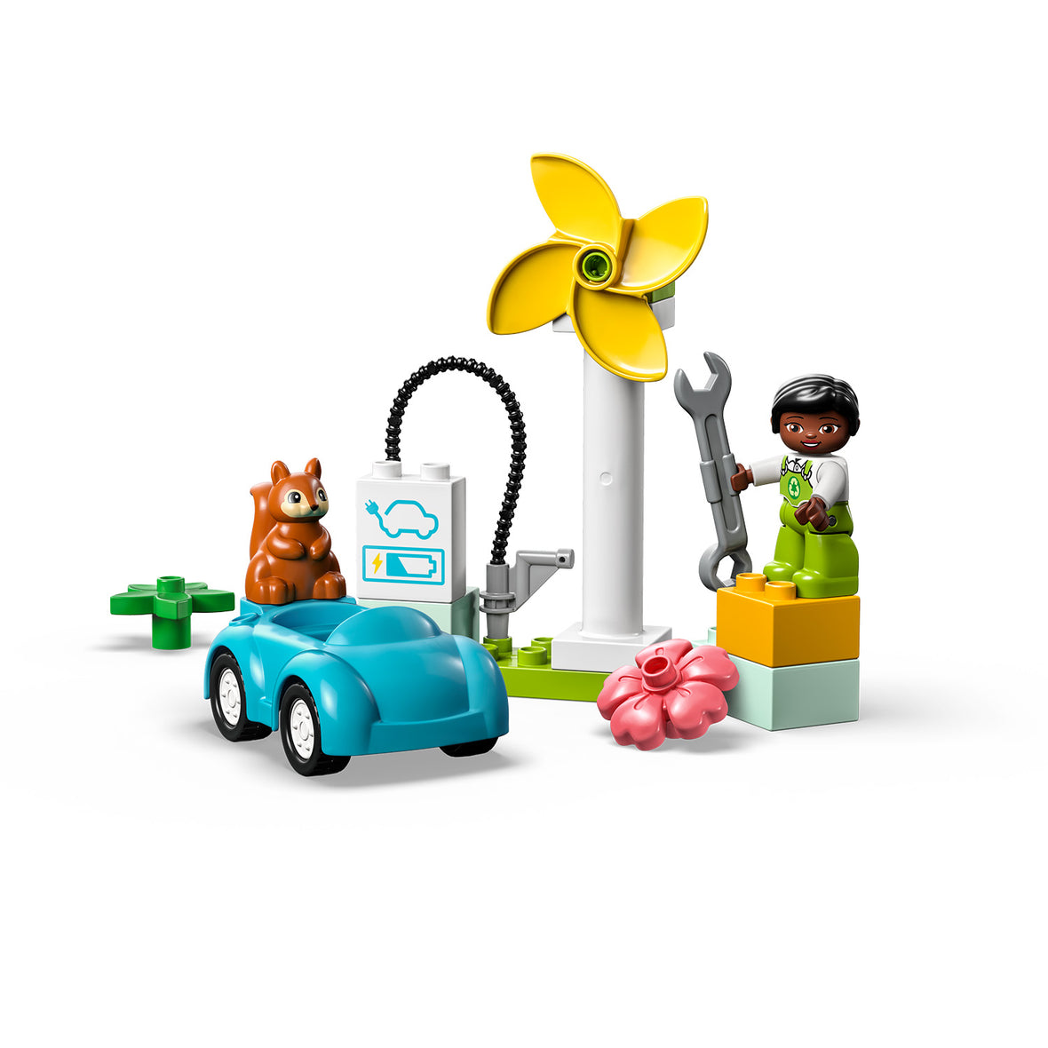 LEGO® DUPLO® Town Wind Turbine and Electric Car Building Toy Set 10985