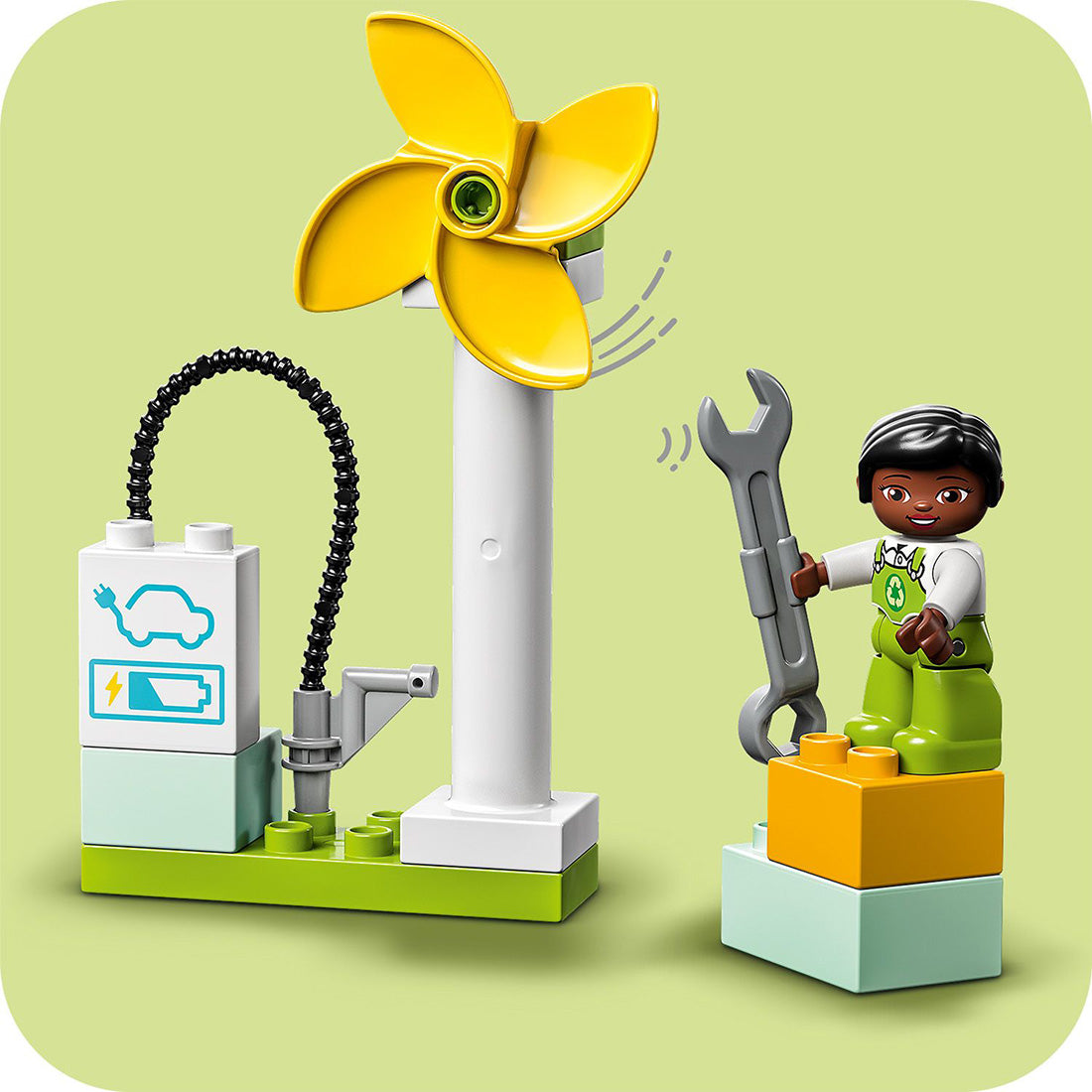 LEGO® DUPLO® Town Wind Turbine and Electric Car Building Toy Set 10985
