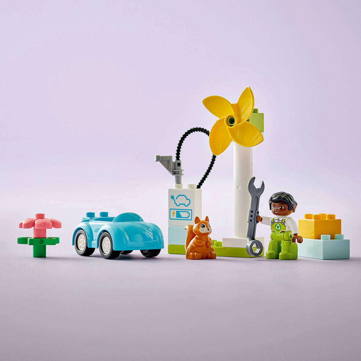LEGO® DUPLO® Town Wind Turbine and Electric Car Building Toy Set 10985