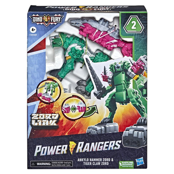 POWER RANGERS Dino Fury Ankylo Hammer and Tiger Claw Zord