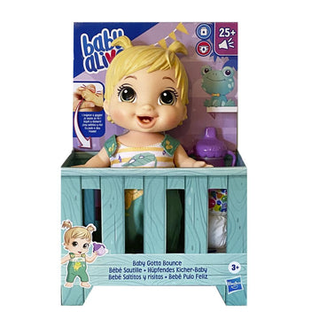 BABY ALIVE Baby Gotta Bounce Doll, Frog, Bounces with 25+ SFX - 0