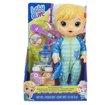 BABY ALIVE Mix My Medicine Baby Doll in Kitty-Cat Pajamas - 0