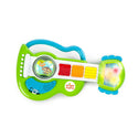Your little rockstar will love rocking out to the lights and music of the Rattling Rockstar Guitar™ from Bright Starts™. Shake up the fun with the colorful rattle beads that make exciting sounds. Need to take the band on the go? Use the easy to carry handle to carry around the electronic guitar. Engage baby’s senses with big colorful buttons that play 6 melodies while lights twinkle on the head of the guitar. Volume control switch allows you to control the volume. Baby’s first guitar is sure to be a hit! Re
