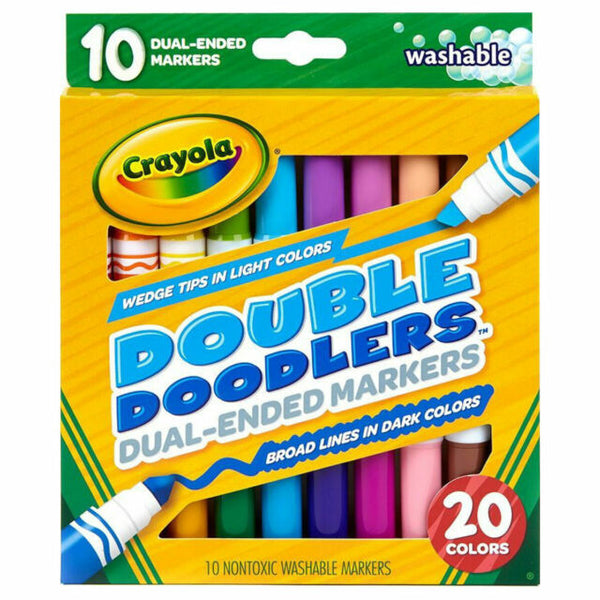 CRAYOLA Dual-Ended Washable Double Doodlers Markers 10