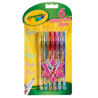 CRAYOLA Glitter Gel Pens, 6 Count