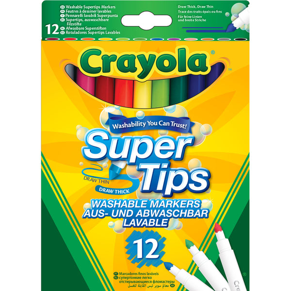 CRAYOLA Washable Super Tips Markers 12