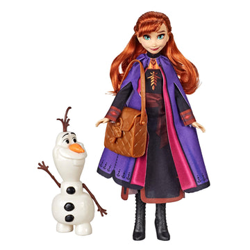 Disney Frozen Anna Doll With Buildable Olaf Figure and Backpack Accessory - 0