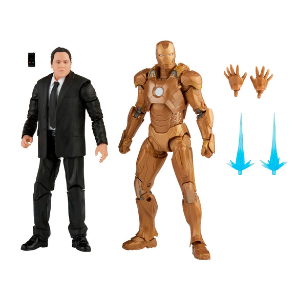 Marvel Legends Series Happy Hogan & Iron Man Mark XXI Collectible Action Figures