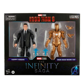 Marvel Legends Series Happy Hogan & Iron Man Mark XXI Collectible Action Figures