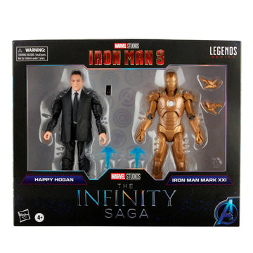 Marvel Legends Series Happy Hogan & Iron Man Mark XXI Collectible Action Figures