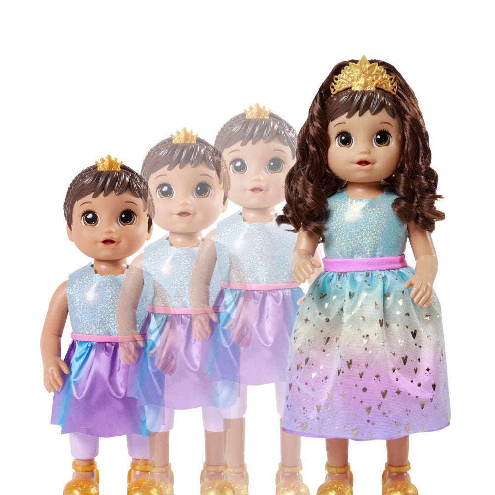 BABY ALIVE Princess Ellie Grows Up!, 18-Inch Growing Talking Baby Doll with Brown Hair