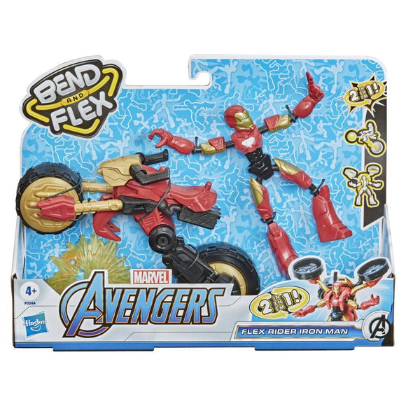 Marvel Bend And Flex Flex Rider Iron Man Action Figure Toy