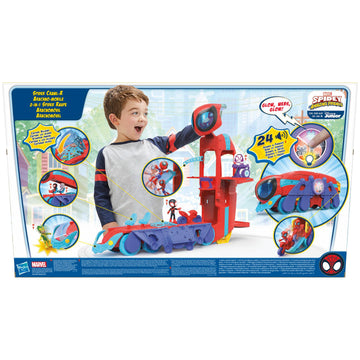 Marvel Spidey and His Amazing Friends Spider Crawl-R 2-in-1 Deluxe Headquarters Playset - 0