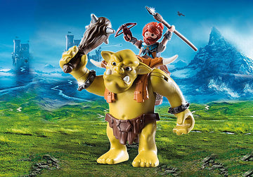 PLAYMOBIL Knights Giant Troll with Dwarf Fighter 9343 - 0