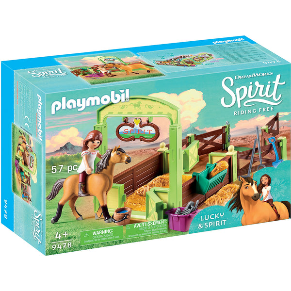 PLAYMOBIL Lucky & Spirit with Horse Stall 9478