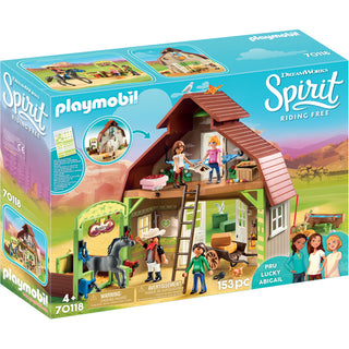 PLAYMOBIL Spirit Riding Free Barn with Lucky, Pru and Abigail 70118