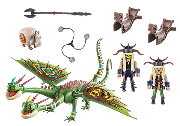 PLAYMOBIL DRAGONS Dragon Racing: Ruffnut and Tuffnut with Barf and Belch - 0