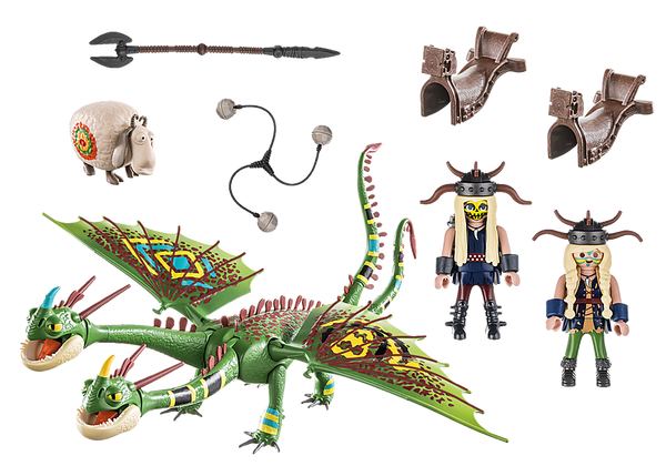 PLAYMOBIL DRAGONS Dragon Racing: Ruffnut and Tuffnut with Barf and Belch